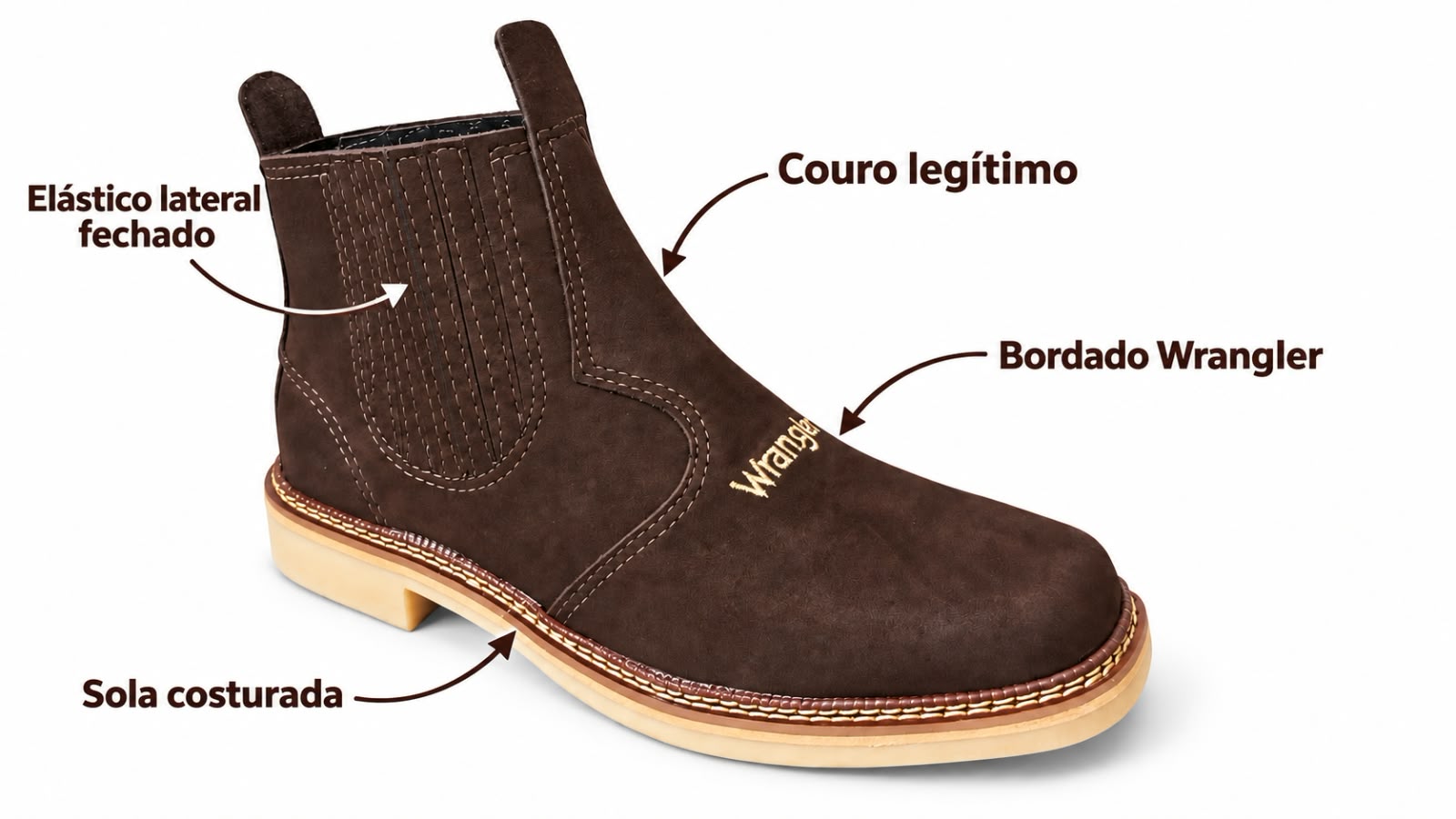Botina Wrangler 022W — Café Nobuck