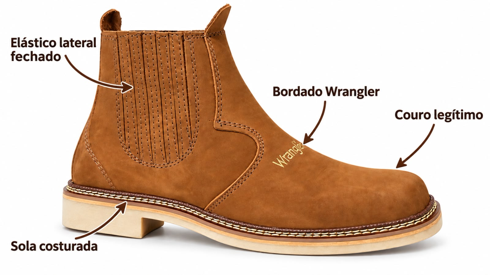 Botina Wrangler 022W — Castor Nobuck foto 11