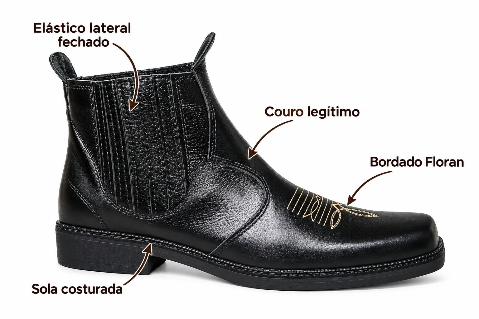 Botina Floran 055 — Preta foto 3